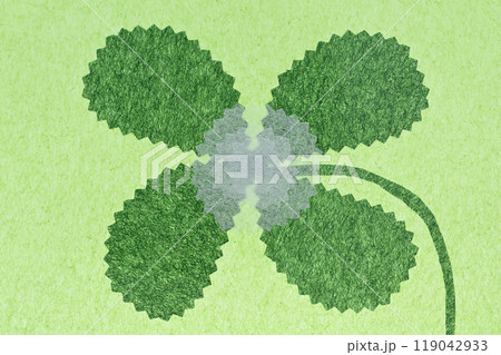 和紙による四つ葉のクローバー・イメージ【背景素材】 和紙による四つ葉のクローバー・イメージ【背景素材】 119042933