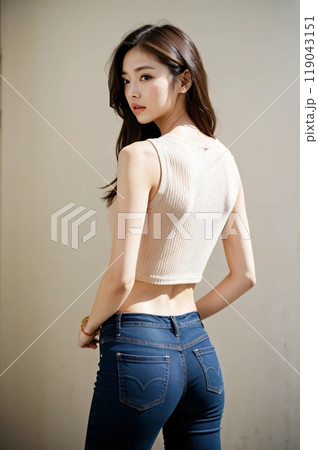 振り返り美人 119043151