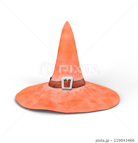 Witch Wizard Magic Hat Isolated on White Background. 3D Illustration. File with Clipping Path. Witch Wizard Magic Hat Isolated on White Background. 3D Illustration. File with Clipping Path. 119043466