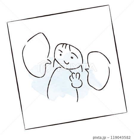 人物が描かれているラフスケッチのイメージイラスト 119043582