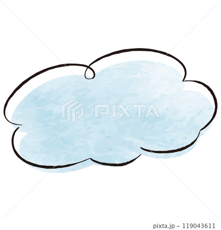 雲形の手描きの吹き出し 水彩ベクターイラスト 雲形の手描きの吹き出し 水彩ベクターイラスト 119043611