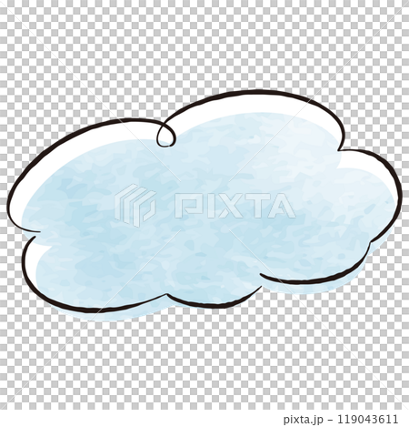 雲形の手描きの吹き出し 水彩ベクターイラスト 雲形の手描きの吹き出し 水彩ベクターイラスト 119043611