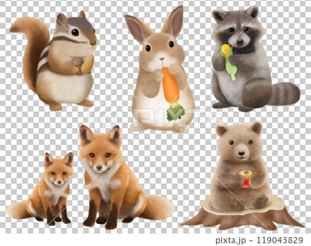 森の動物素材セット 119043829