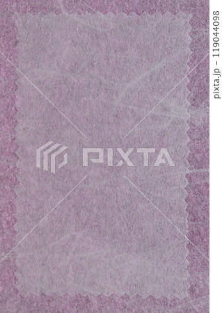 和紙のフレーム背景素材（薄紫色枠） 119044098