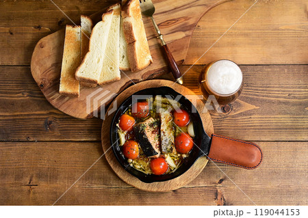 秋鮭のハニーマスタードアヒージョ 119044153