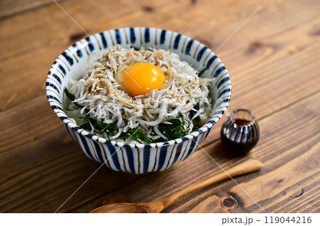 醤油をかけたしらす丼 醤油をかけたしらす丼 119044216