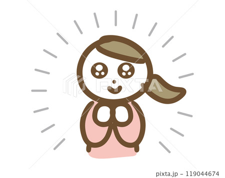 目を輝かせて喜ぶ女性 119044674