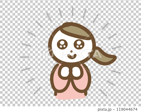 目を輝かせて喜ぶ女性 119044674