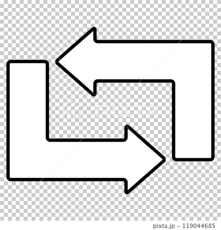 Black line: Simple rotating arrow Black line: Simple rotating arrow 119044685