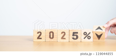 2024 to 2025 New year with percentage change to UP and Down arrow. Interest rate, GDP, stocks market, financial, deflation and Inflation, mortgage, debt, Loan and Economic Recession 2024 to 2025 New year with percentage change to UP and Down arrow. Interest rate, GDP, stocks market, financial, deflation and Inflation, mortgage, debt, Loan and Economic Recession 119044855