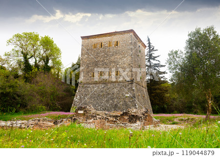 Venetian tower in Archaeological site of Butrinto in Albania 119044879