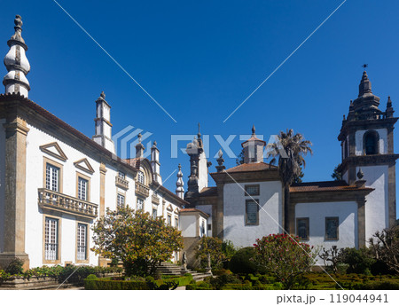 Landscaped backyard and manor building of Mateus Palace, Vila Real, Portugal Landscaped backyard and manor building of Mateus Palace, Vila Real, Portugal 119044941
