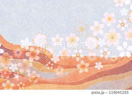 和柄 桜 年賀状 背景	 和柄 桜 年賀状 背景	 119045285