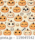 ハロウィンのかわいいシームレスパターン 119045542