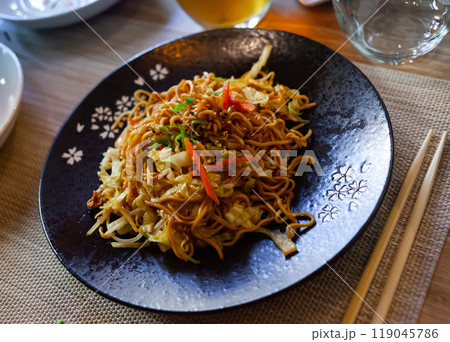 Japanese dish fried noodles Yakisoba Japanese dish fried noodles Yakisoba 119045786