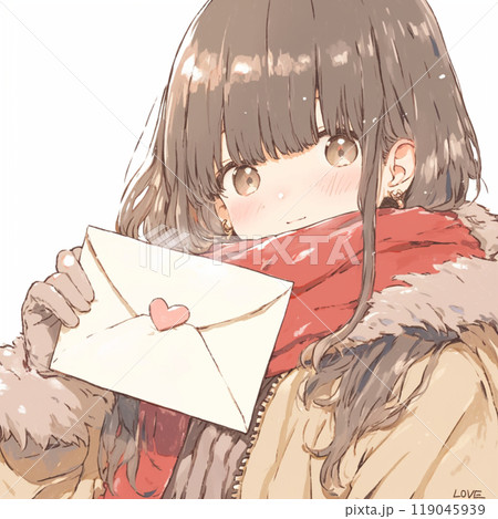 ラブレターを持つ女の子 119045939