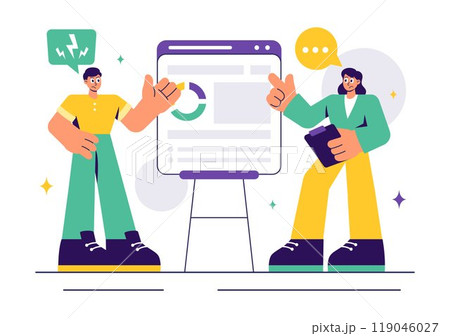 Vector Illustration of Conflict Resolution and Management featuring Two Social Groups with Different Opinions and Disagreements in a Flat Background 119046027