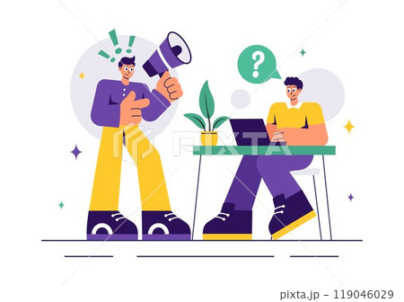 Vector Illustration of Conflict Resolution and Management featuring Two Social Groups with Different Opinions and Disagreements in a Flat Background 119046029
