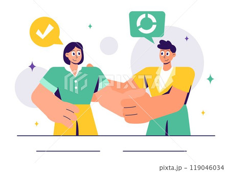 Vector Illustration of Conflict Resolution and Management featuring Two Social Groups with Different Opinions and Disagreements in a Flat Background 119046034