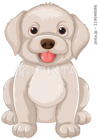 Happy Cartoon Puppy Illustration 119046066