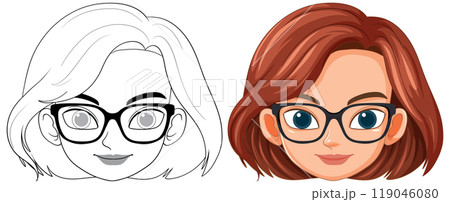 Vector Illustration of Woman's Face 119046080