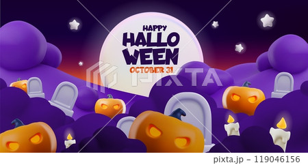 3D Halloween background for spooky-themed invitations. 3D Halloween background for spooky-themed invitations. 119046156