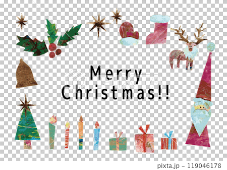 Christmas card made from painted paper (black text) 119046178