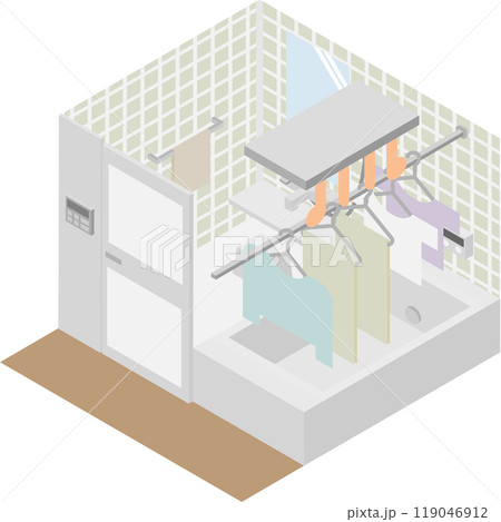アイソメトリックな浴室乾燥機のイメージ素材 アイソメトリックな浴室乾燥機のイメージ素材 119046912