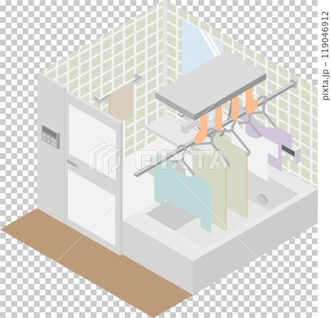 アイソメトリックな浴室乾燥機のイメージ素材 アイソメトリックな浴室乾燥機のイメージ素材 119046912