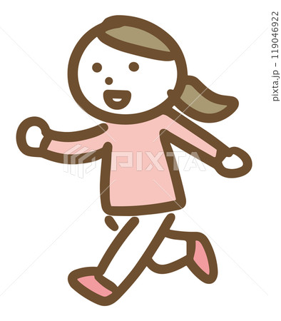 笑顔で走る女性 119046922