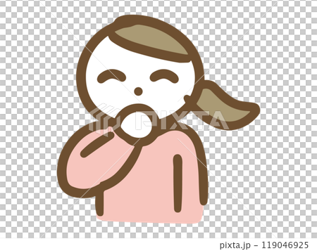 女人用手摀著嘴微笑 119046925