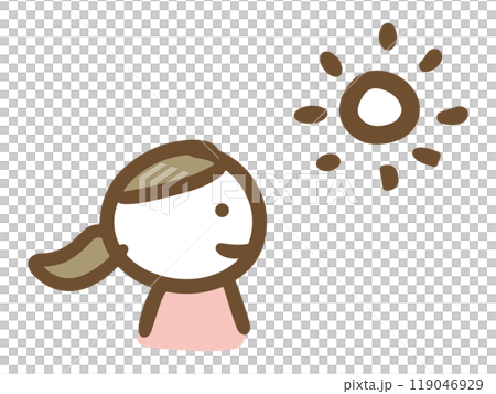 Woman looking at the sun 119046929