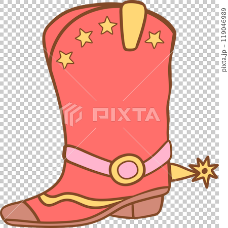 retro Christmas cowboy red boot 119046989