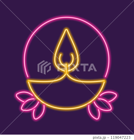 Neon Diwali candle 119047223