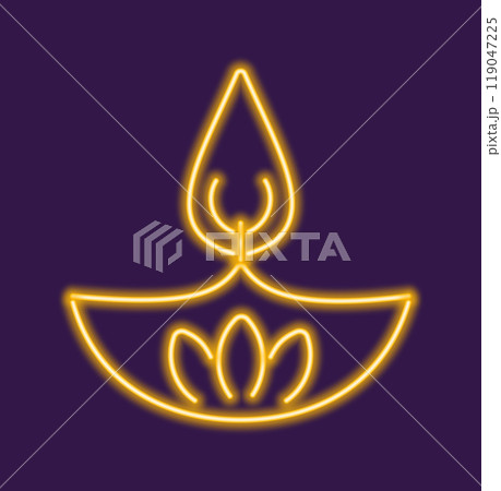 Neon Diwali candle 119047225