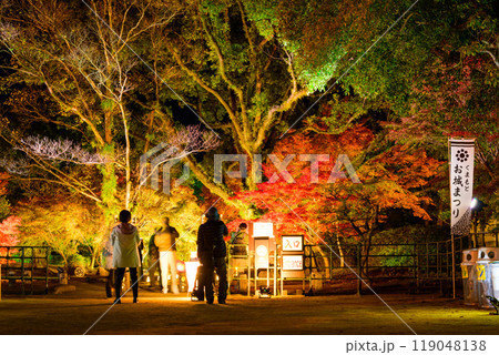 幻想的で美しい日本庭園 ライトアップ紅葉風景「旧細川刑部邸限定公開と紅葉ライトアップ」(熊本市) 幻想的で美しい日本庭園 ライトアップ紅葉風景「旧細川刑部邸限定公開と紅葉ライトアップ」(熊本市) 119048138