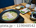 マハタの鍋を囲む食卓 119048542