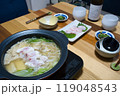 マハタの鍋を囲む食卓 119048543