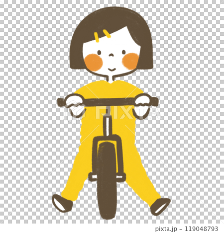 A girl riding a bicycle 119048793