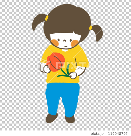 花を持つ女の子 119048795