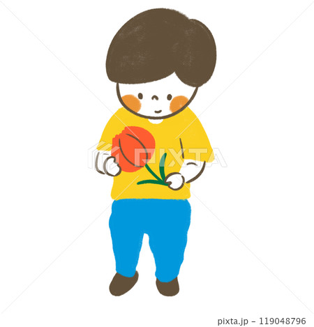 花を持つ男の子 119048796