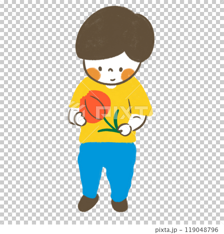 花を持つ男の子 119048796