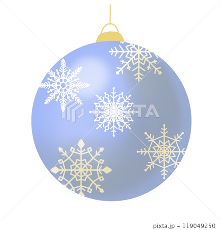 青のオーナメントのイラスト 119049250