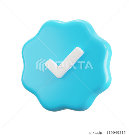 Blue Check Mark 3D Illustrations Blue Check Mark 3D Illustrations 119049315