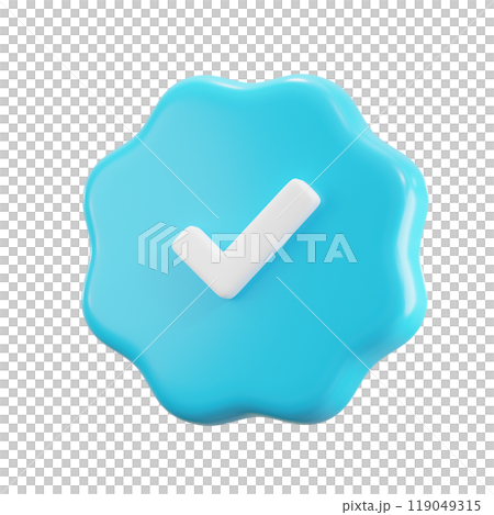 Blue Check Mark 3D Illustrations 119049315