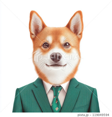 Dog in a suit, white isolate background 119049594