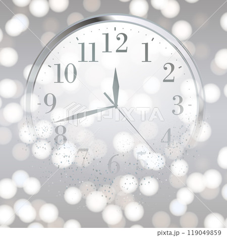 Christmas Countdown Clock with Festive Lights and Warm Bokeh Effect. Vector Christmas Countdown Clock with Festive Lights and Warm Bokeh Effect. Vector 119049859
