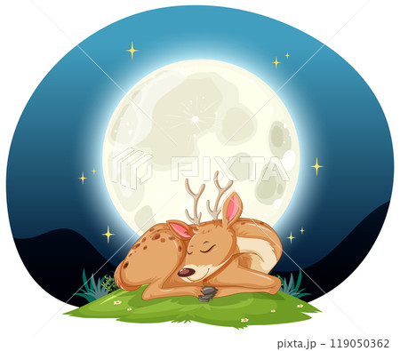 Peaceful Deer Under the New Moon Peaceful Deer Under the New Moon 119050362