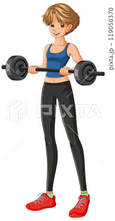 Strong Girl Lifting Weights 119050370