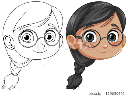Smiling Girl with Glasses 119050391